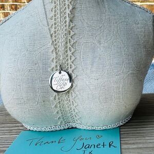 Tiffany & Co Notes Round Disc Charm Necklace in Silver, 18 inch